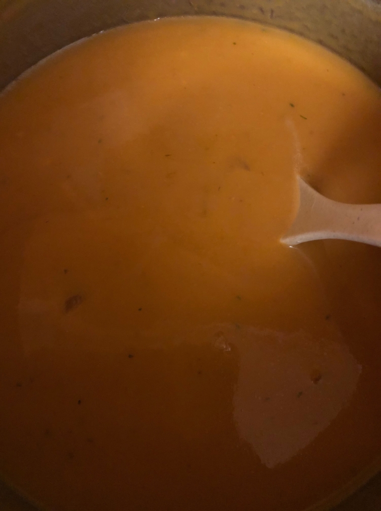 pumpkin soup cooking