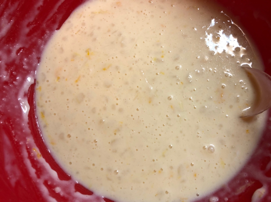 Beaten liquid ingredients