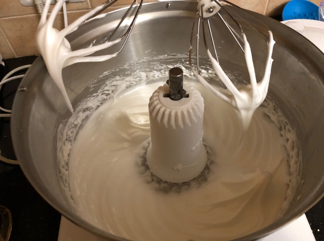 Properly whipped meringue