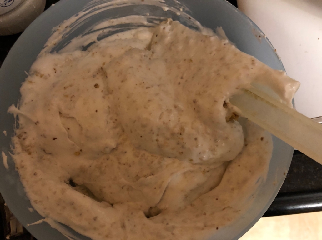 whipped meringue with chopped walnuts