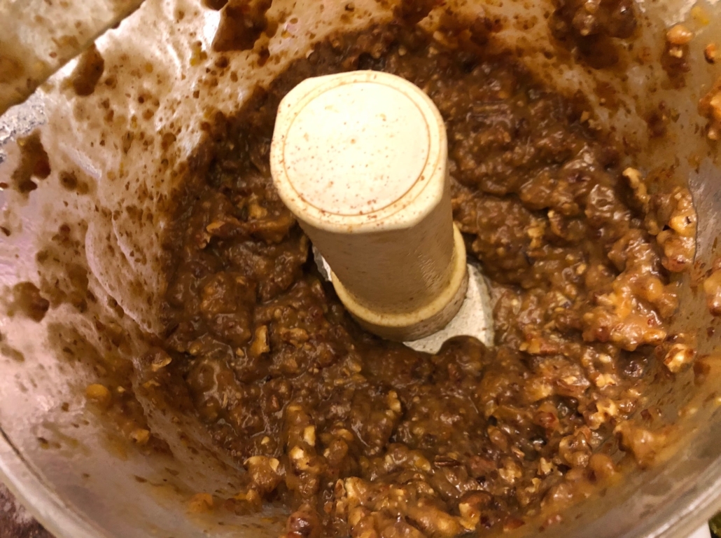 dates, nuts, water, o.j.