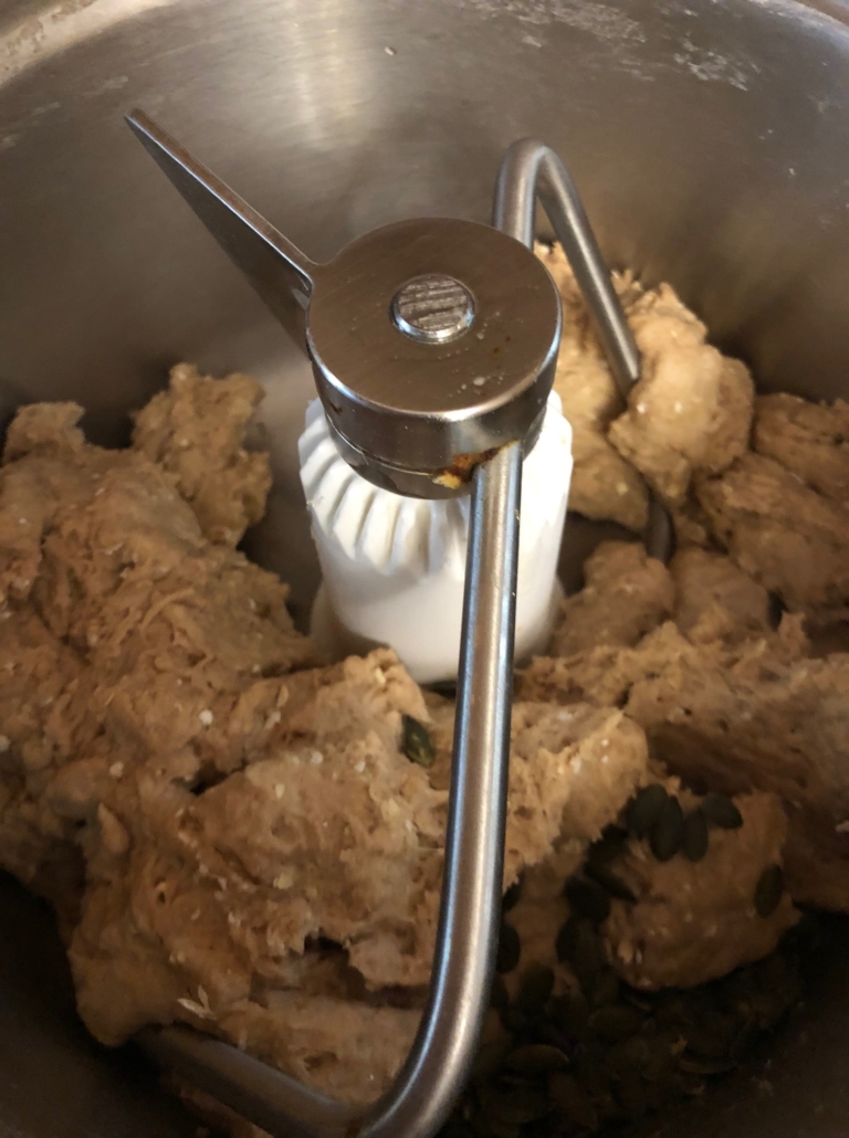 kneading dough with dough hook