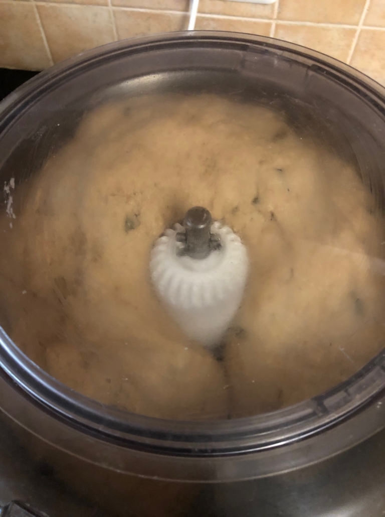 Dough  rising with mixer cover on
