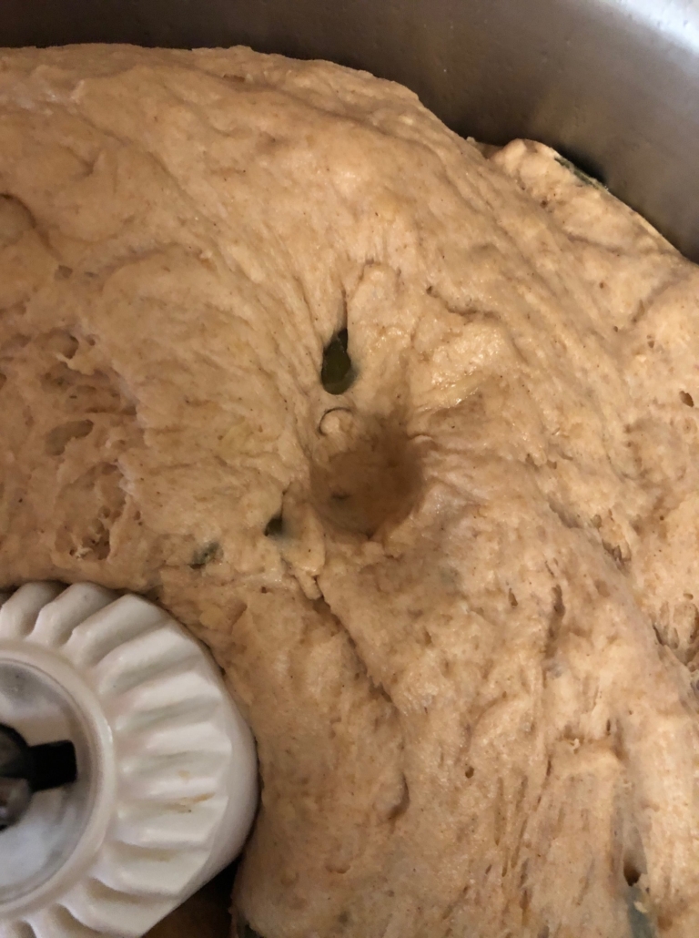 the finger hole remains in dough