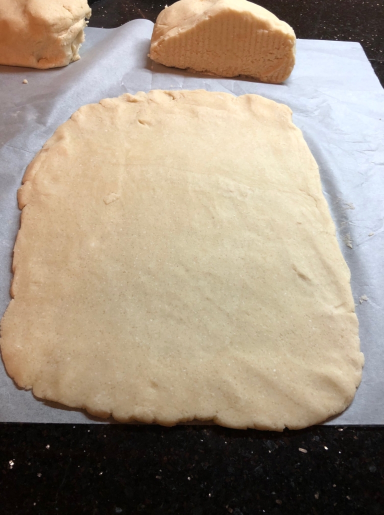 dough rolled out into rectangle