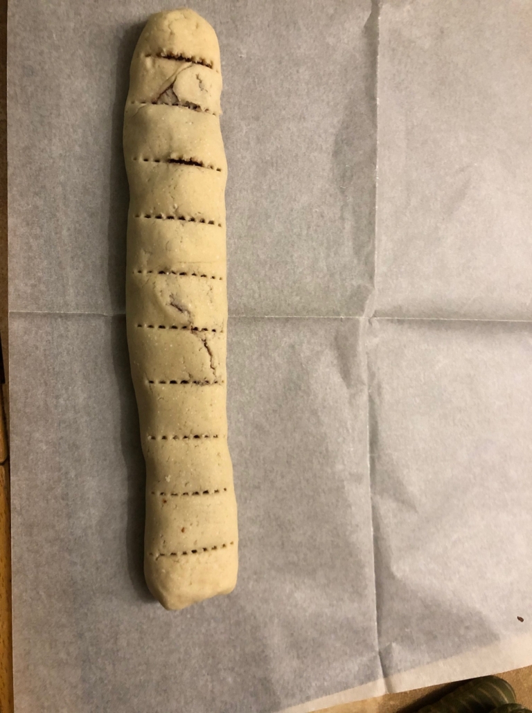 cutting the log at intervals