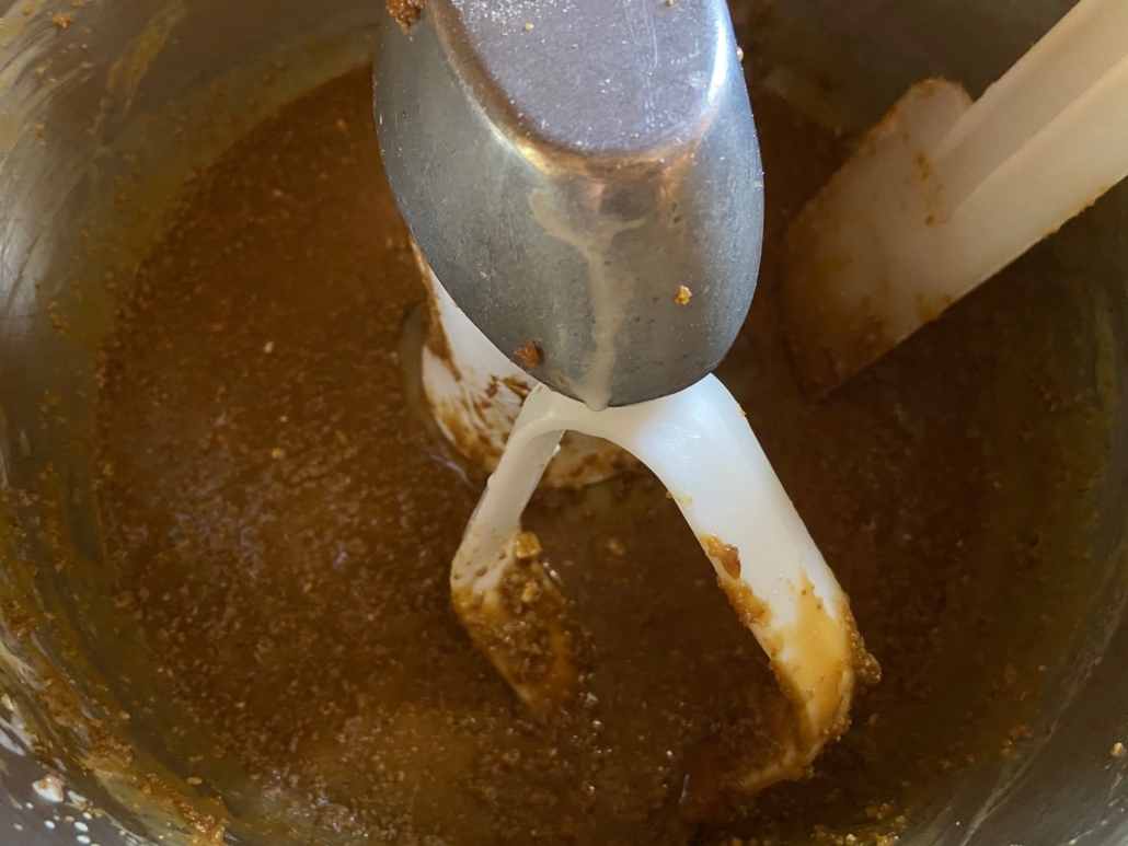 adding the soy mixture