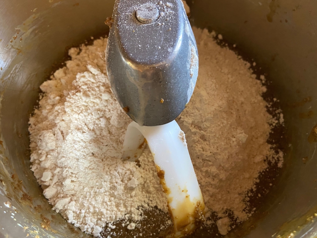 adding dry ingredients