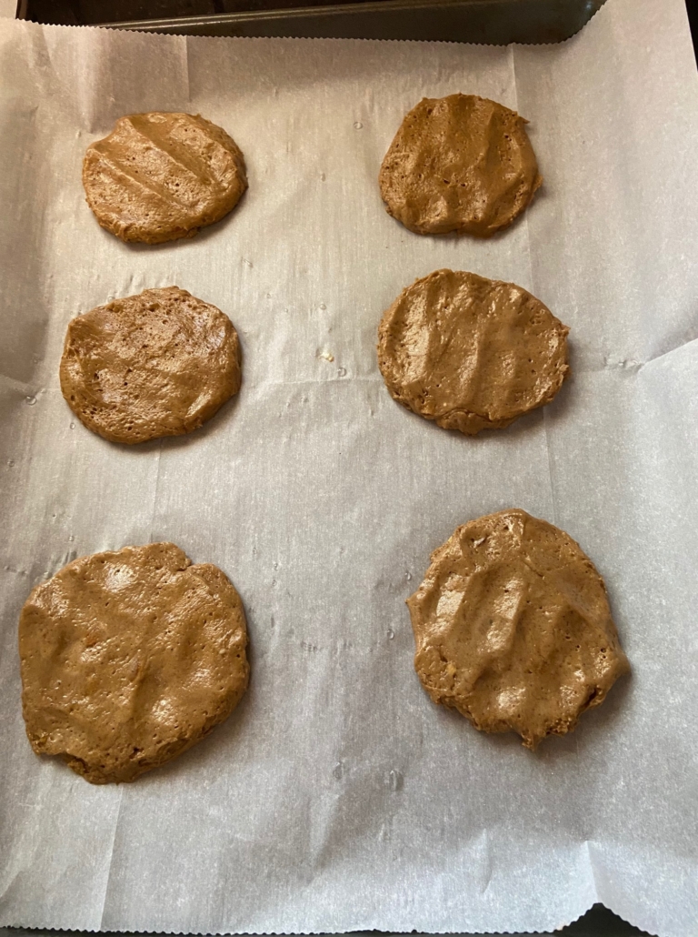 patted down cookie dough