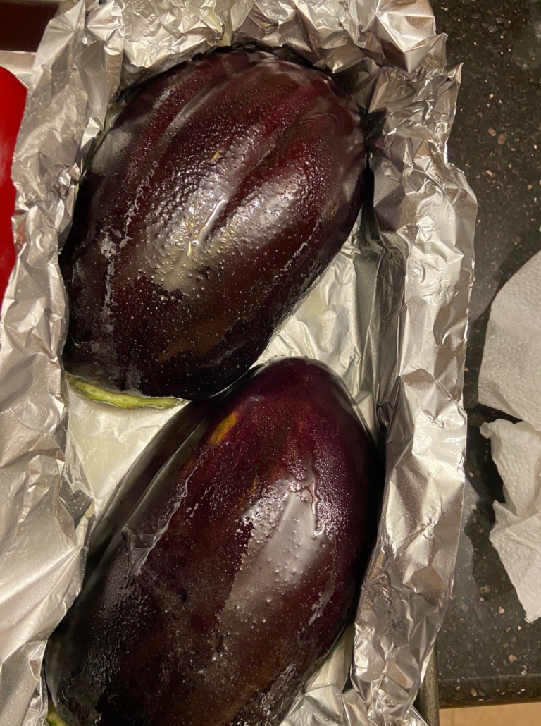Medium eggplant, halved
