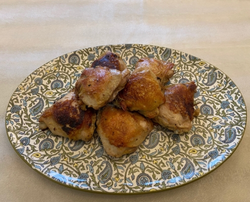 Seared Chicken Thighs in Wine and Rosemary