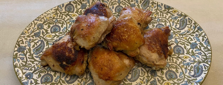 Seared Chicken Thighs in Wine and Rosemary