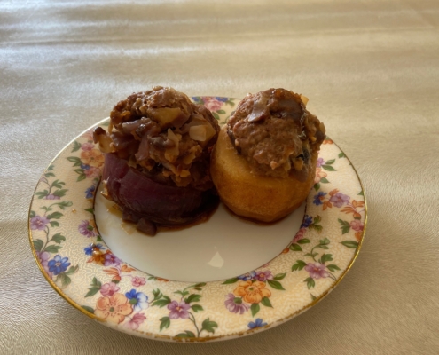 Stuffed Purple Onions and Apples