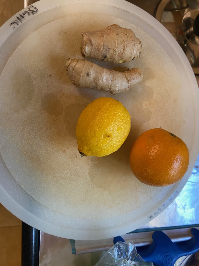 ginger, orange and lemon