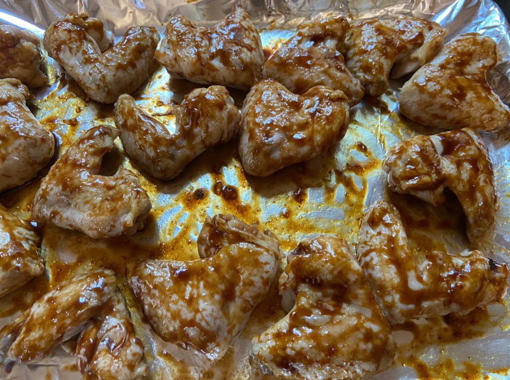 wings tossed in sauce