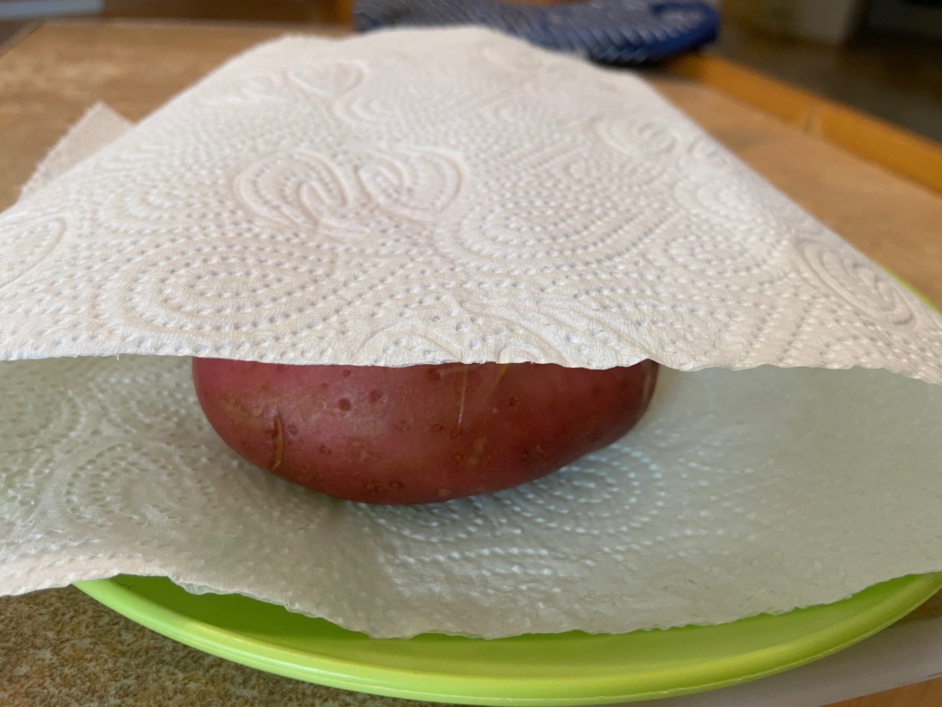 wrap potatoes in paper towel