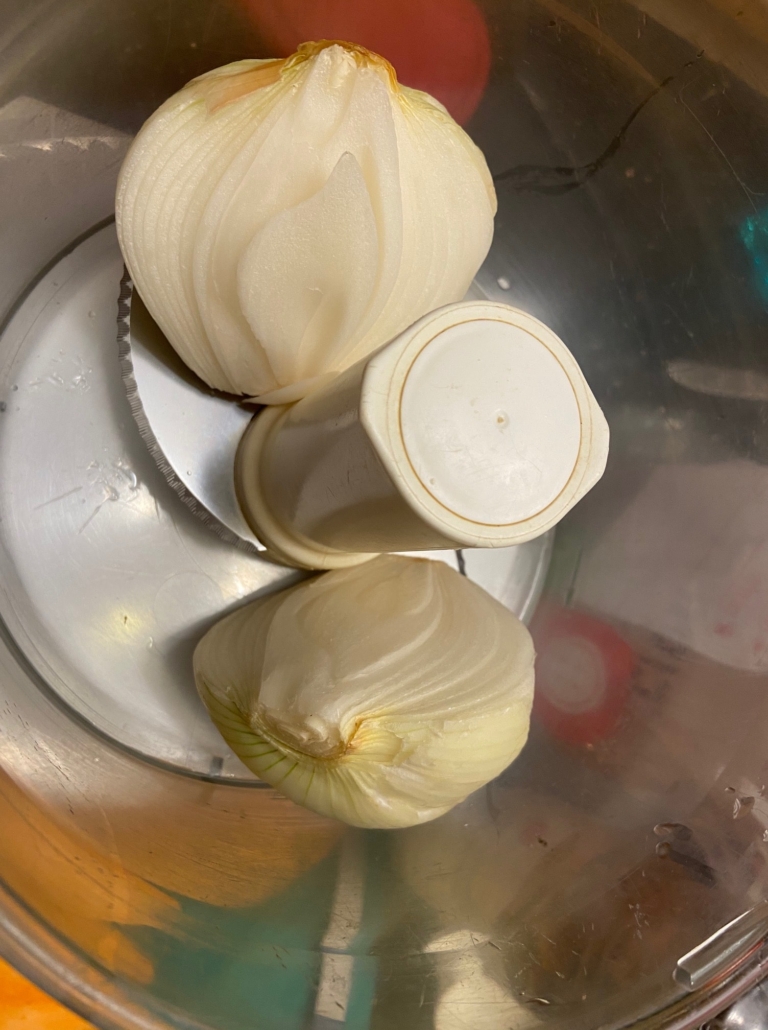 peeled chunked onion