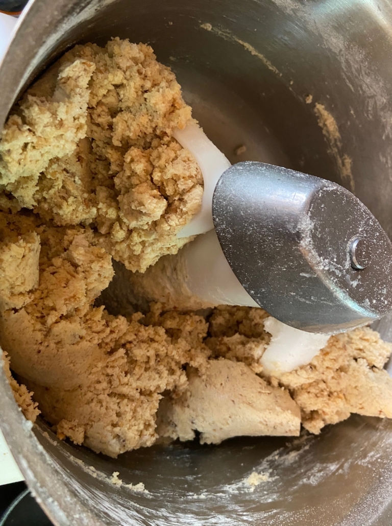 Ingredients form a thick mass