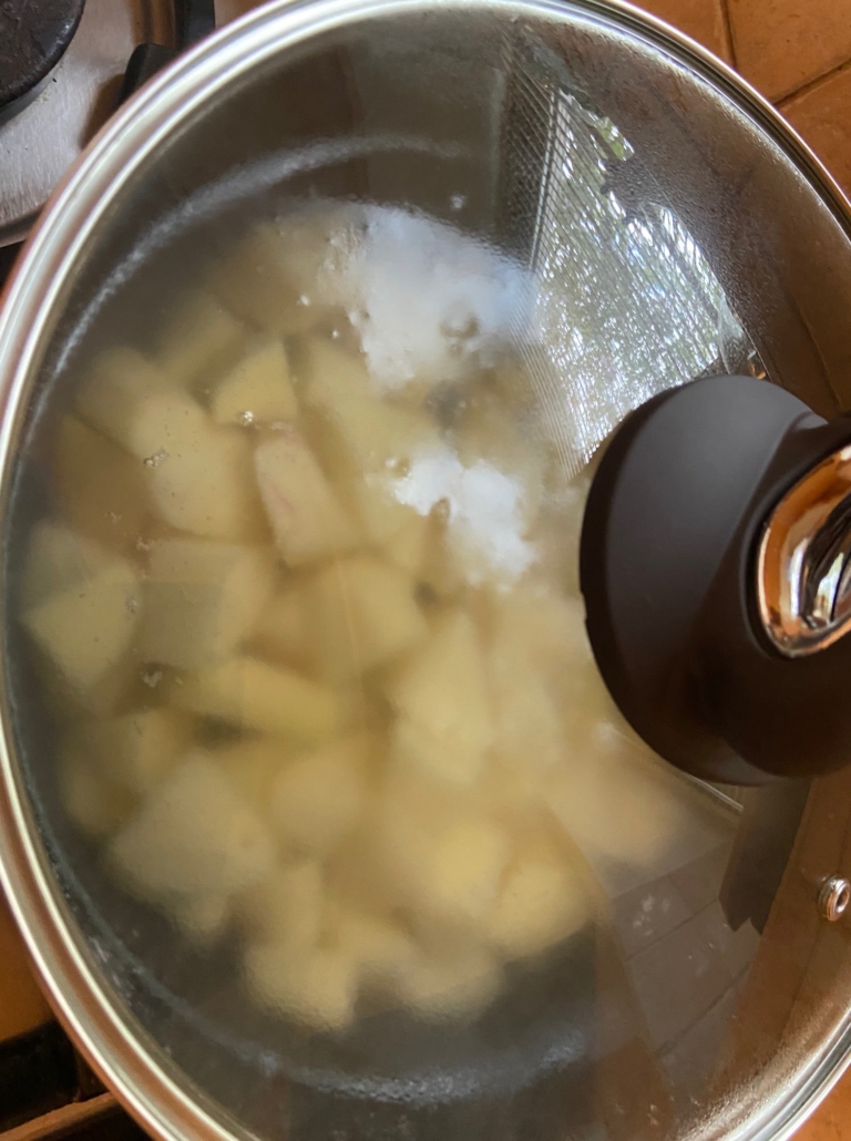 boiling the potatoes