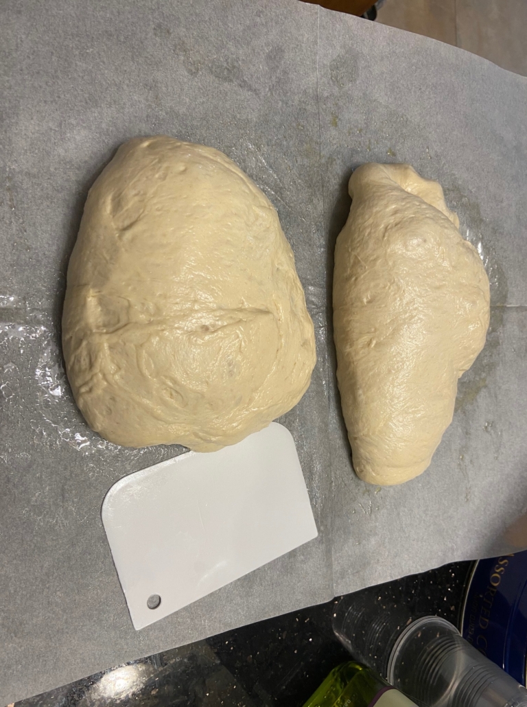 risen and divided dough