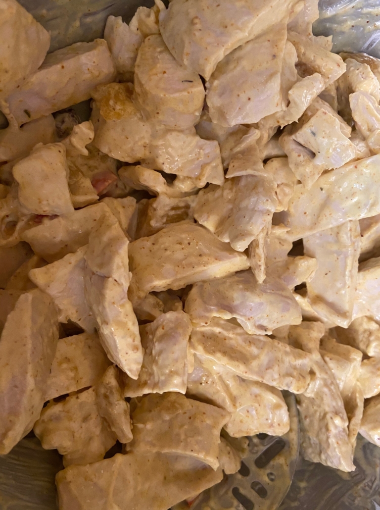 chicken tossed with dressing