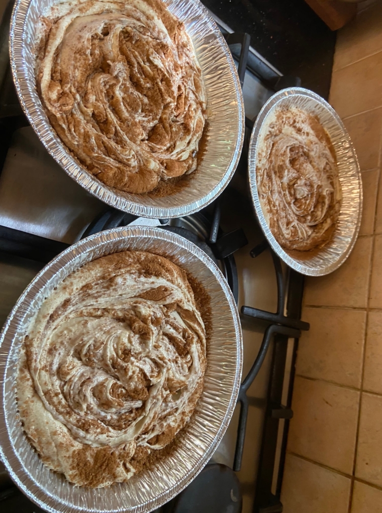 filling swirled into batter