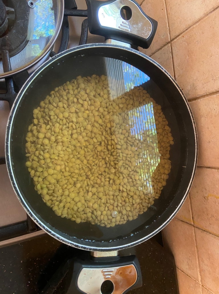 Lentils with water