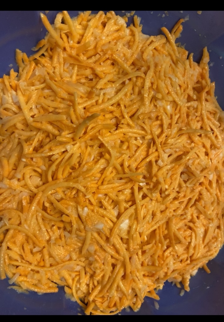 shredded sweet potatoes