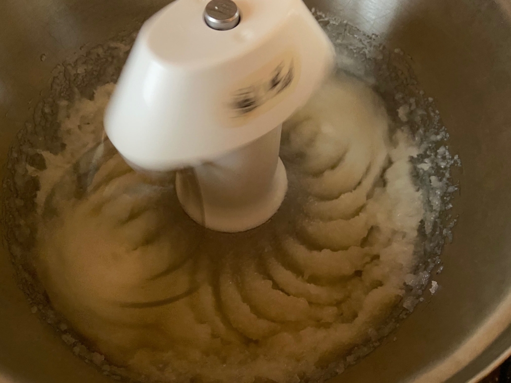 oil and sugar whisked together