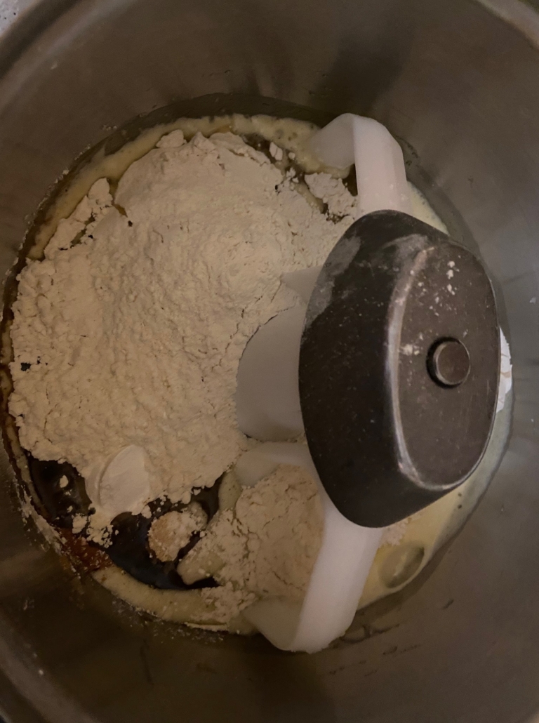 adding flour and spices