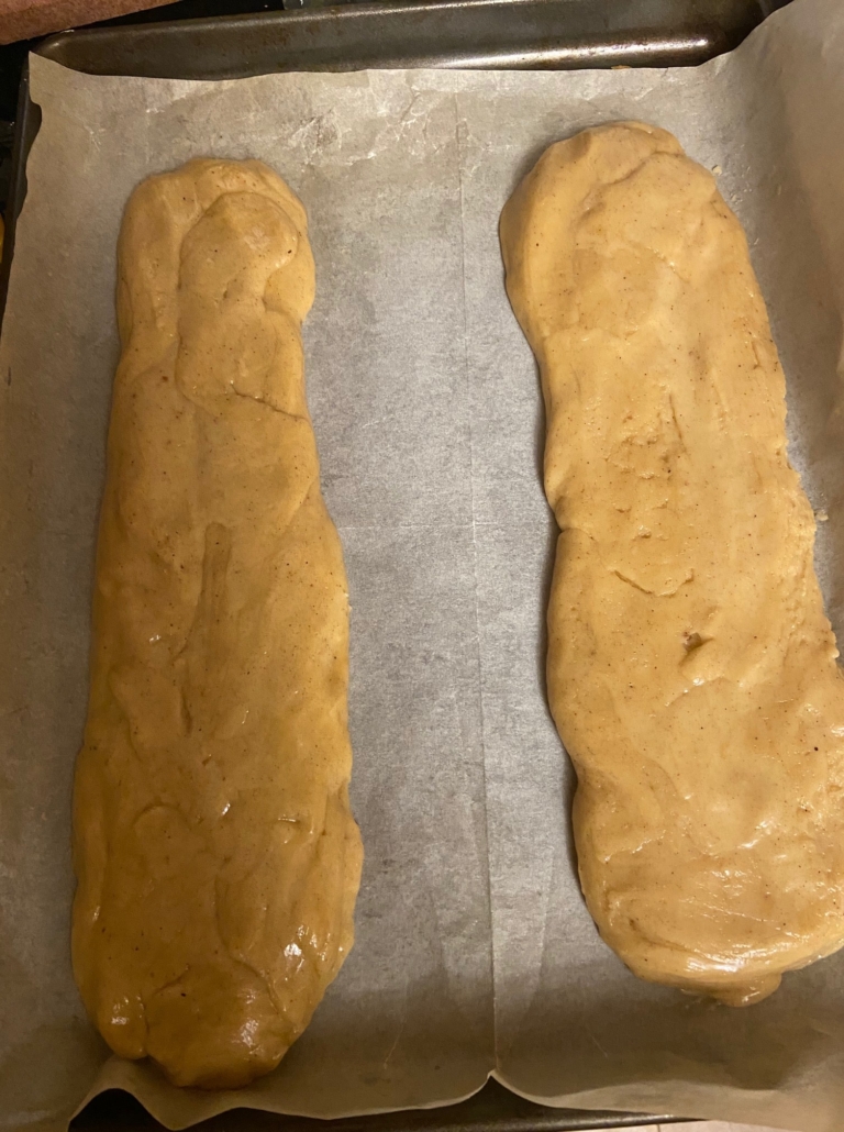 Shaped logs of dough