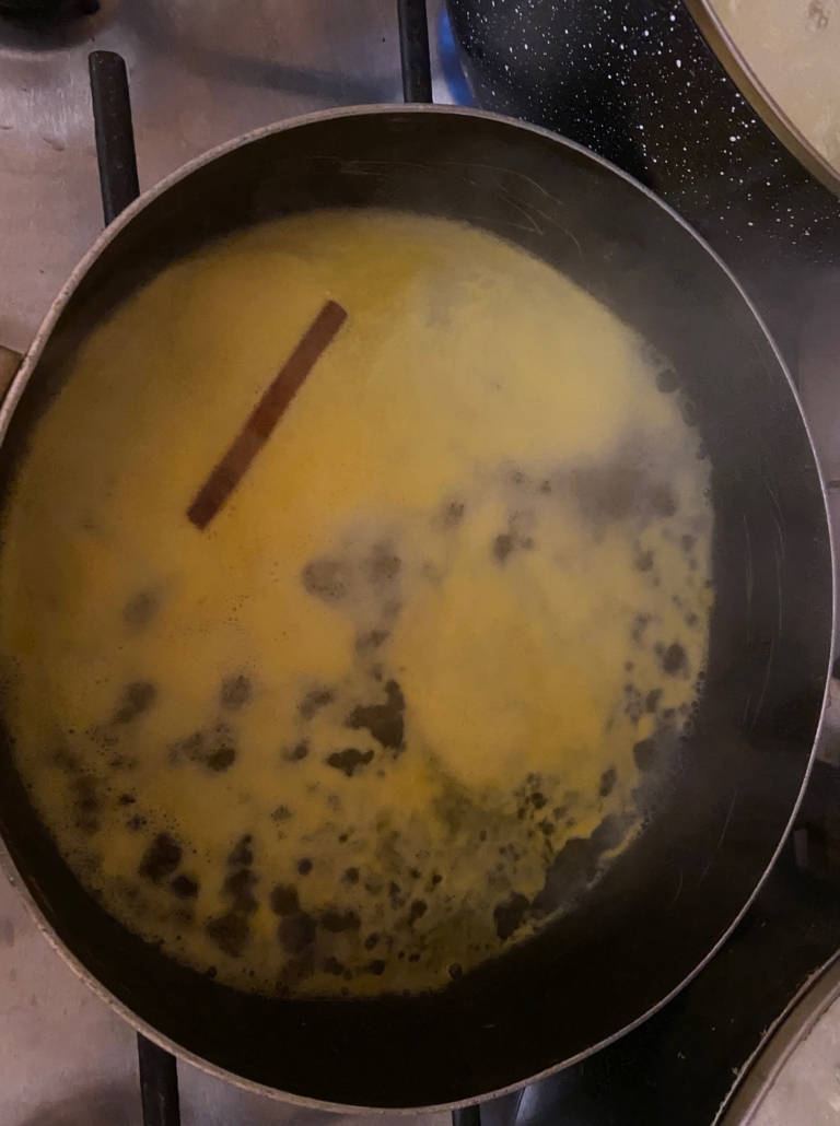 poaching liquid come to the boil