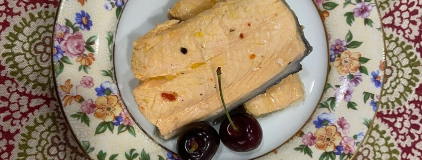 Orange and wine poached salmon