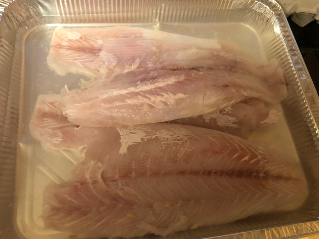 fish soaking in lemon water