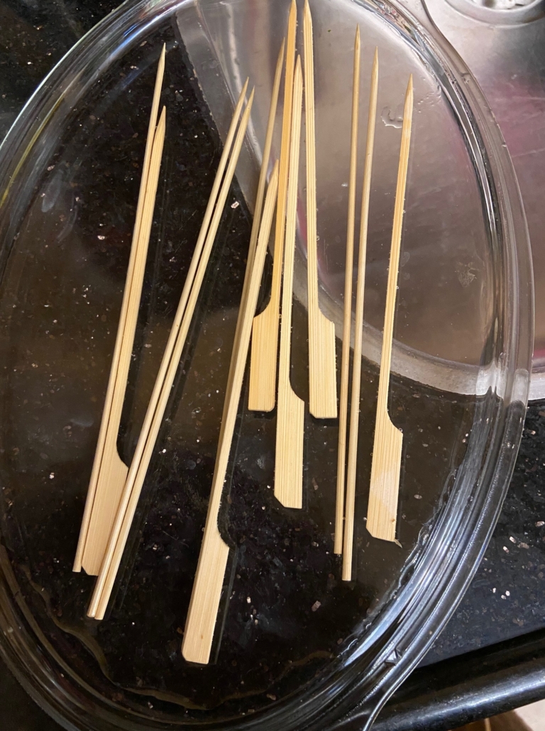 small skewers soaking