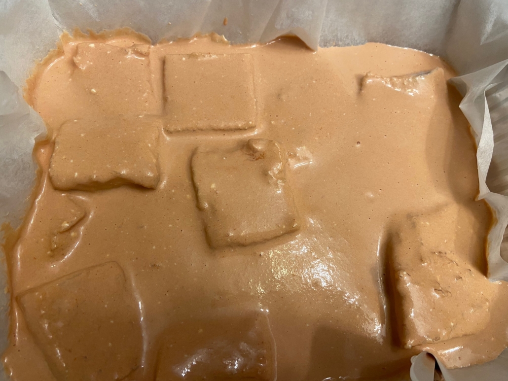 Sauce poured over fish