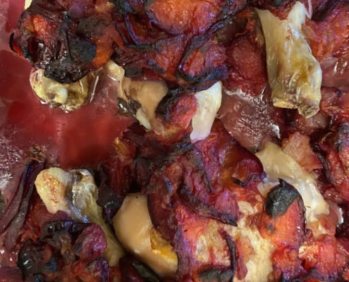 Plum onion jam chicken