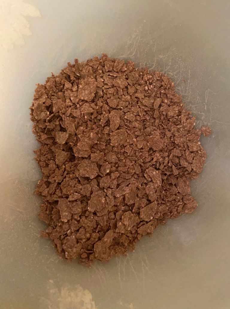 crushed up (a bit) bran flakes