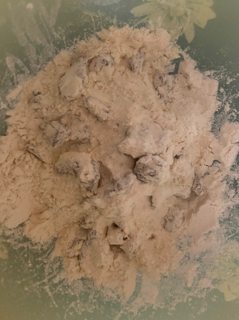 dates tossed in flour and spices