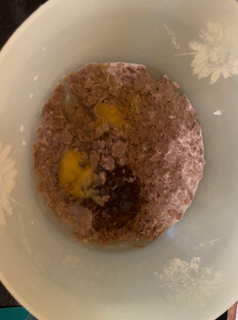 bran flakes and liquid ingredients