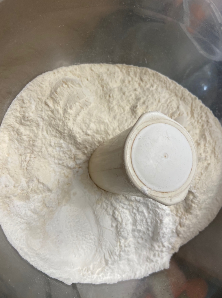 flour, baking powder, salt