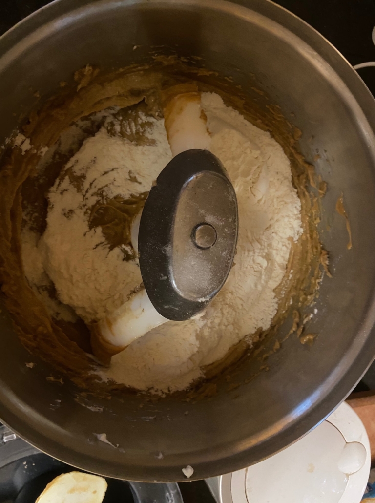 add the flour and baking soda