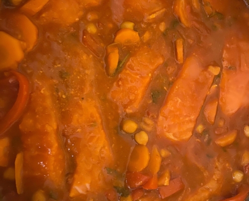 Moroccan Salmon with Chickpeas