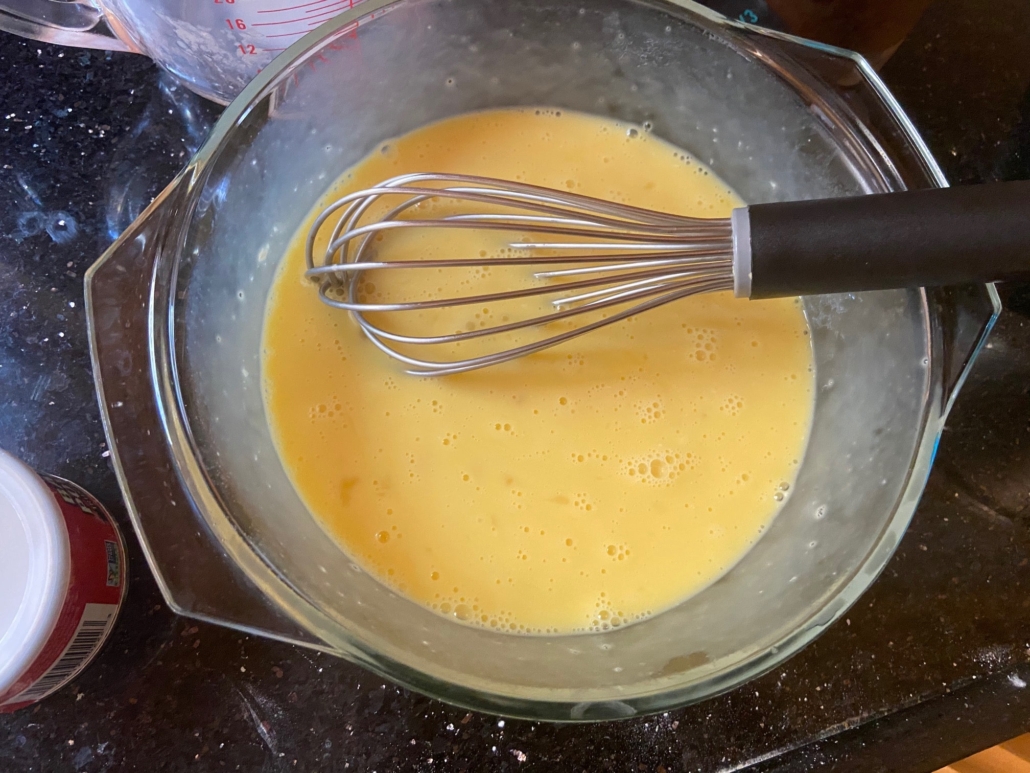 whisked eggs and buttermilk