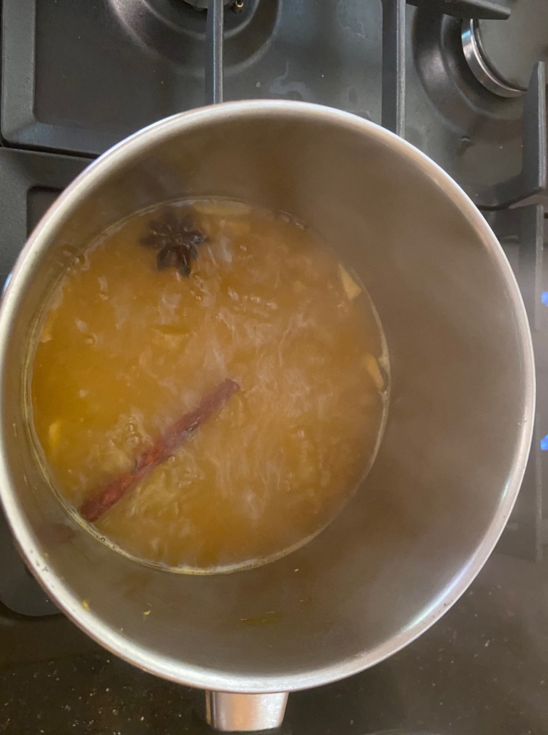 reduced somewhat syrupy liquid
