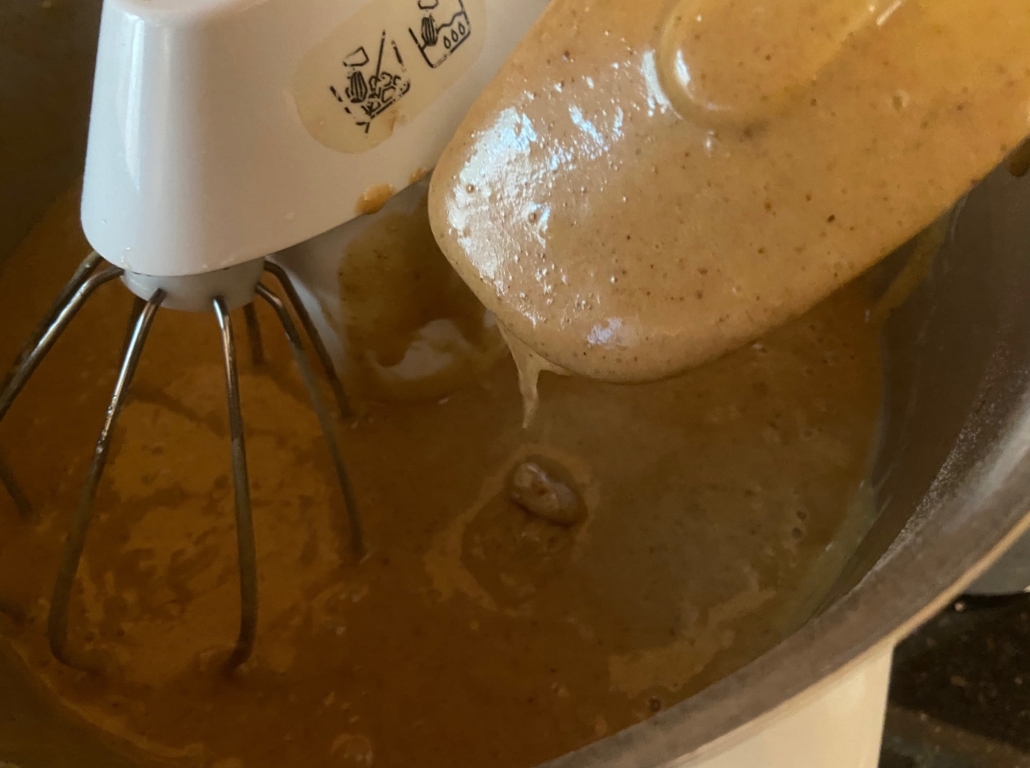 Thickish batter but still drips