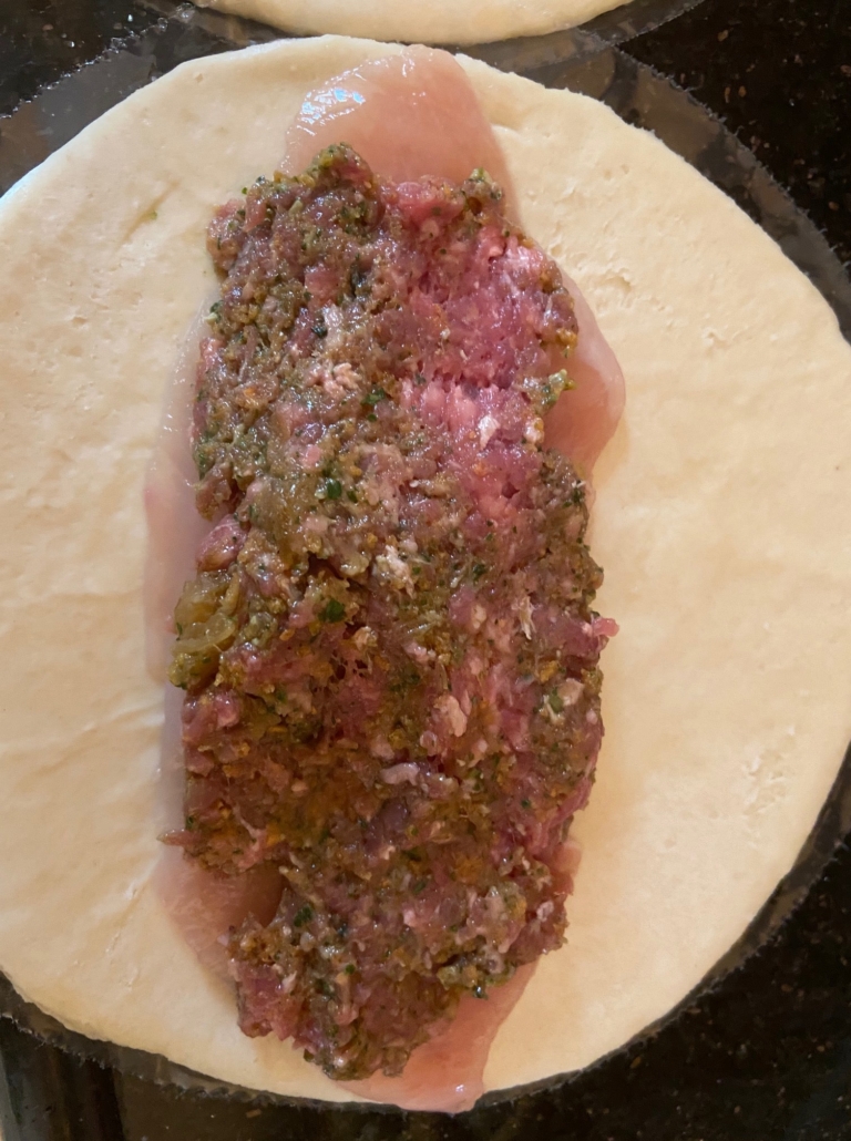 mound meat on chicken