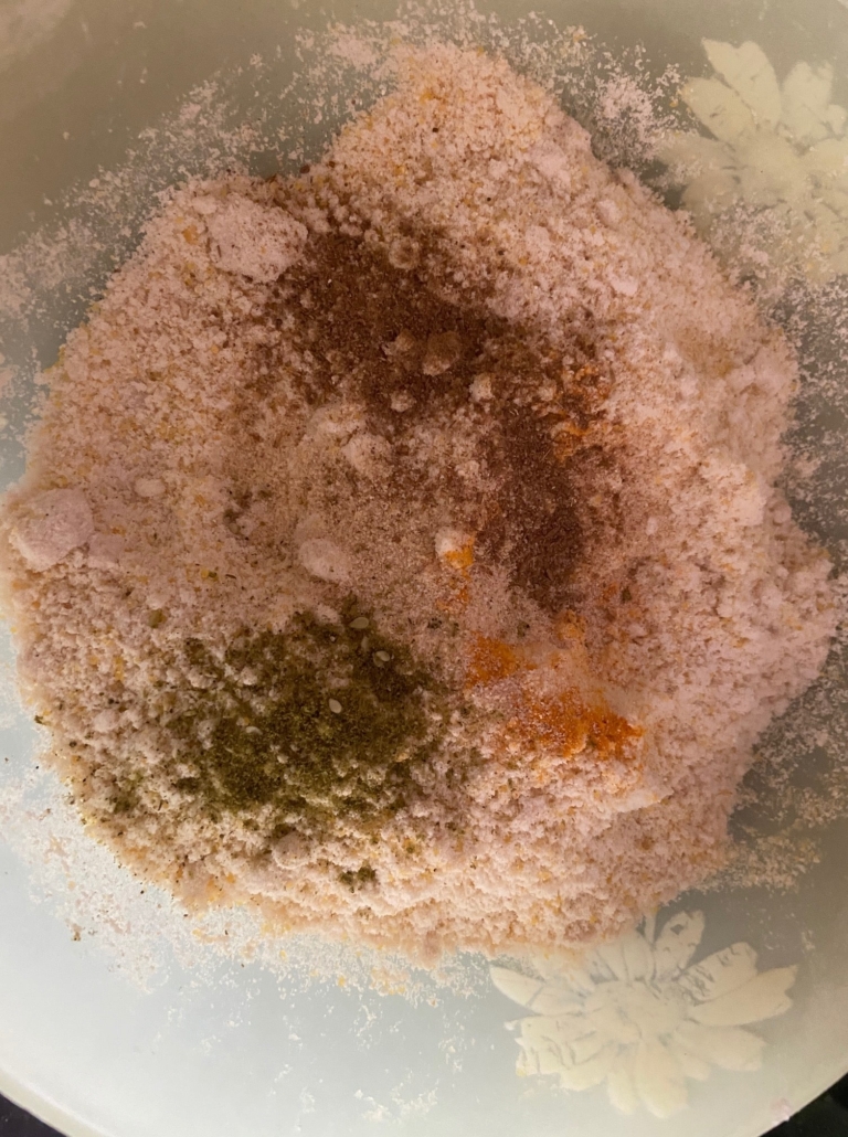 cornmeal, biscuit mix and spices