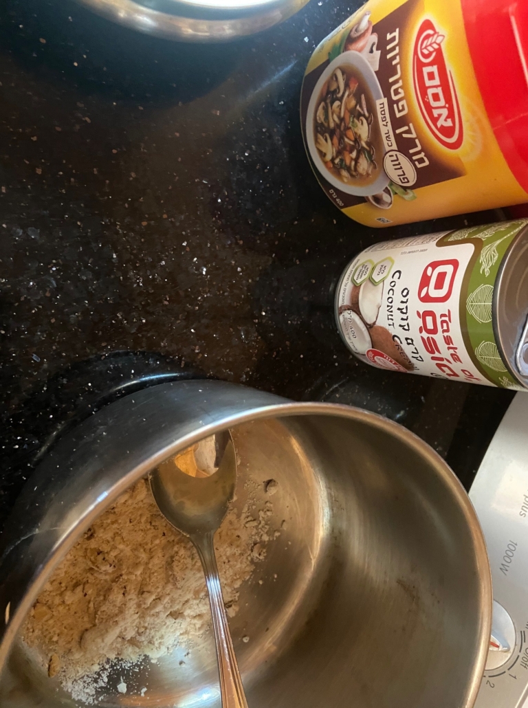 mushroom soup powder and coconut cream