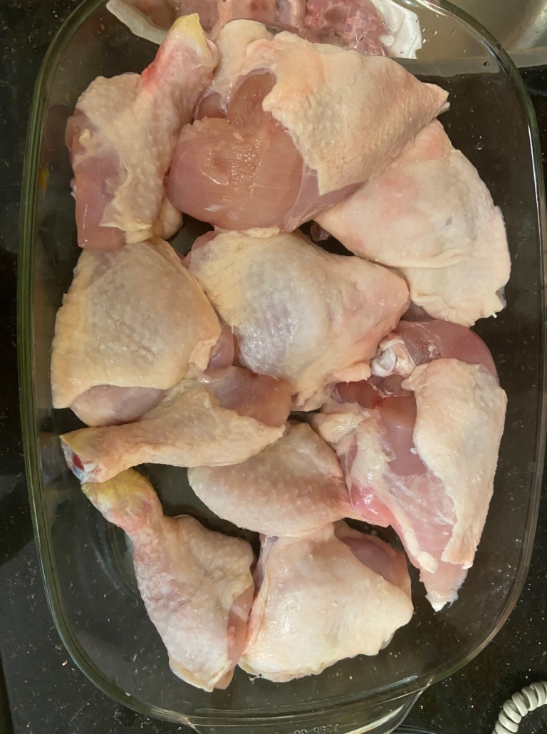 chicken in casserole dish